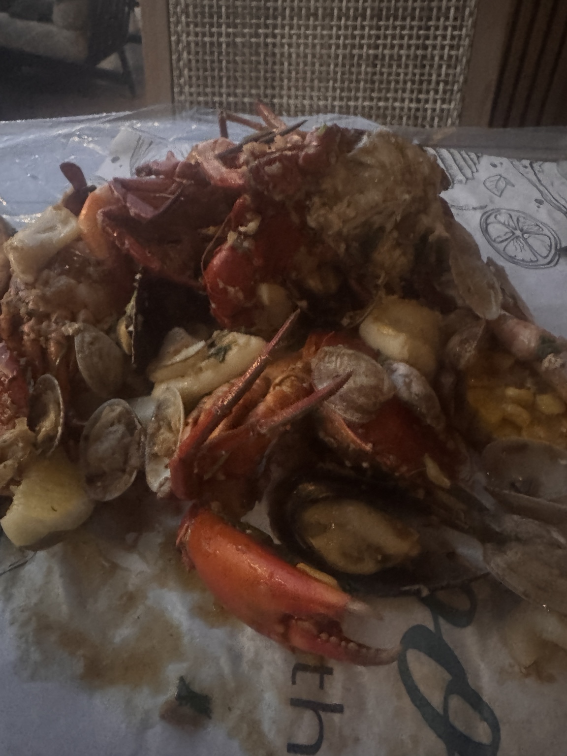Our generous Couple’s Seafood Bucket at Urban Sugar, with crab, shellfish and prawns